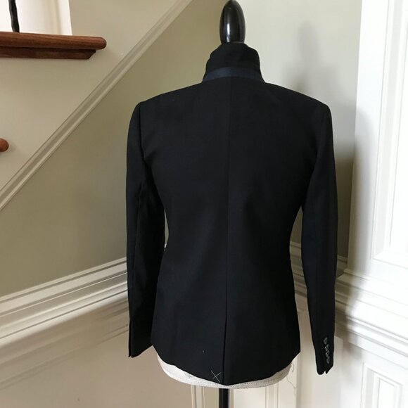 NWT JCrew Regent Blazer Jacket Womens 14 Black Wool Flannel B0323 Long Sleeve - Picture 10 of 12